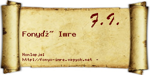 Fonyó Imre névjegykártya